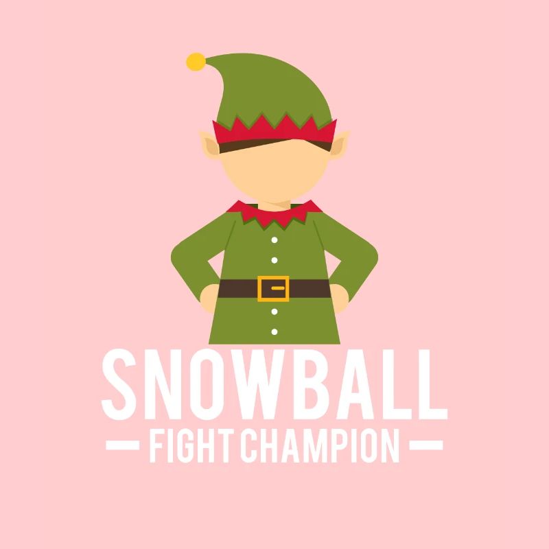 Elf Weihnachts-Wichtel Schneeballschlacht