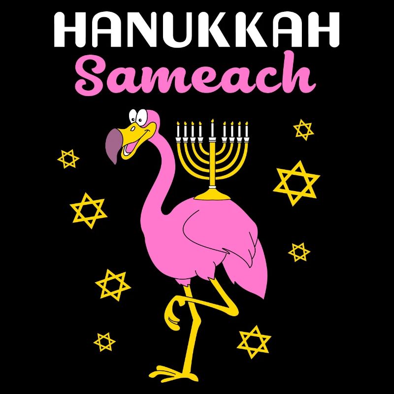 Menorah de flamants roses de Hanoukka