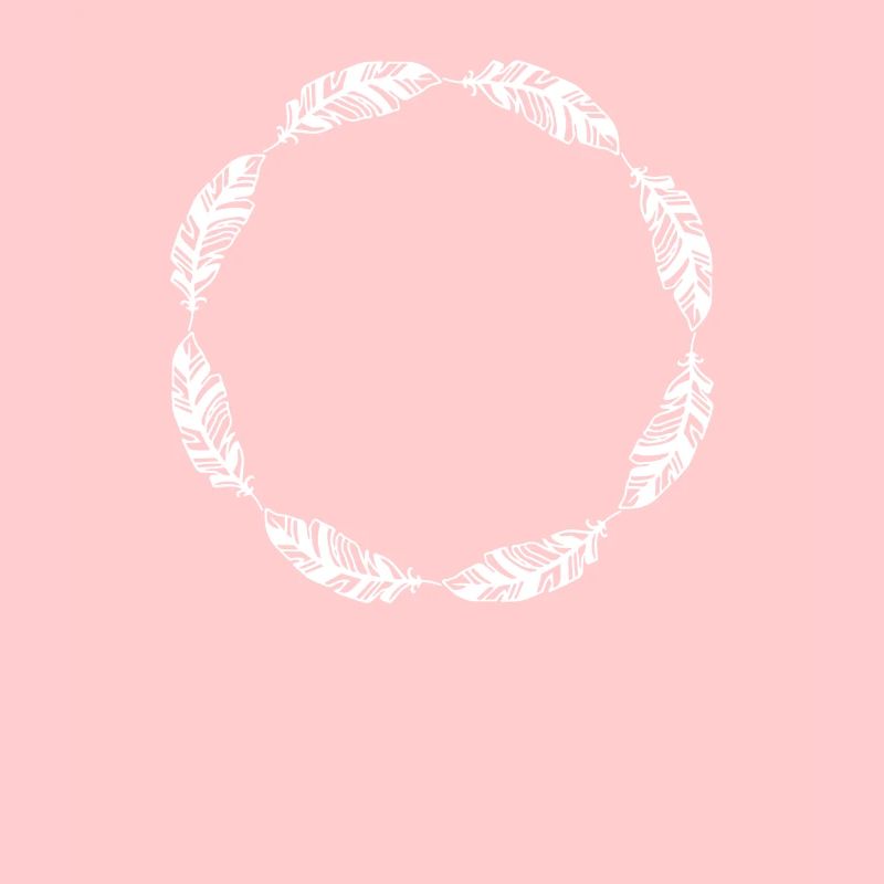 Outline Circle Frame Feather Feather Design