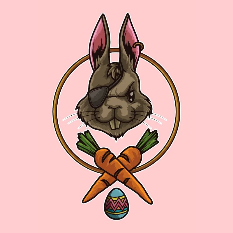 Pirate de lapin de Pâques | Cache-œil Joyeuses Pâques