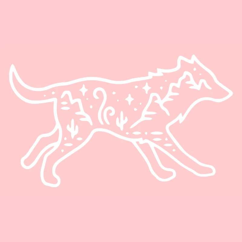 Wolf mit Steppe Geschenk Idee weiß