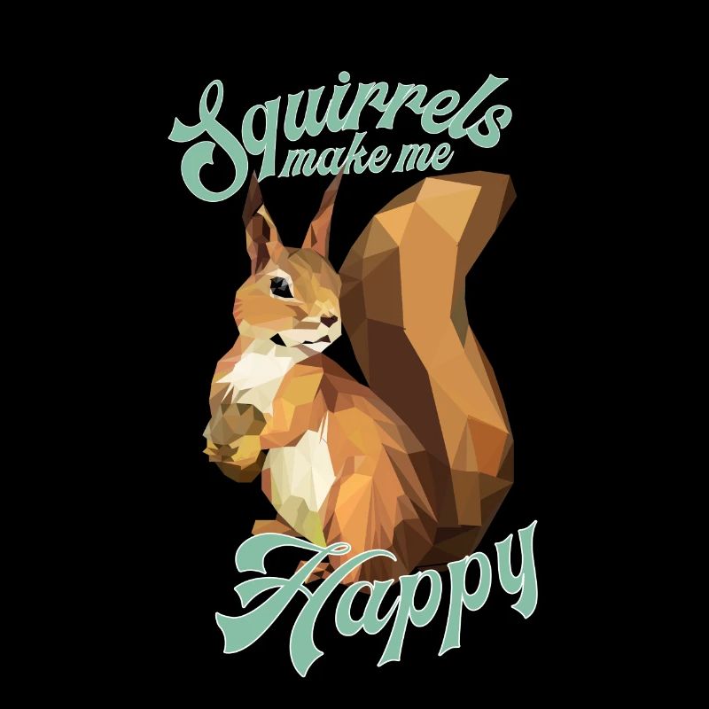Eichhörnchen machen mich glücklich, low poly