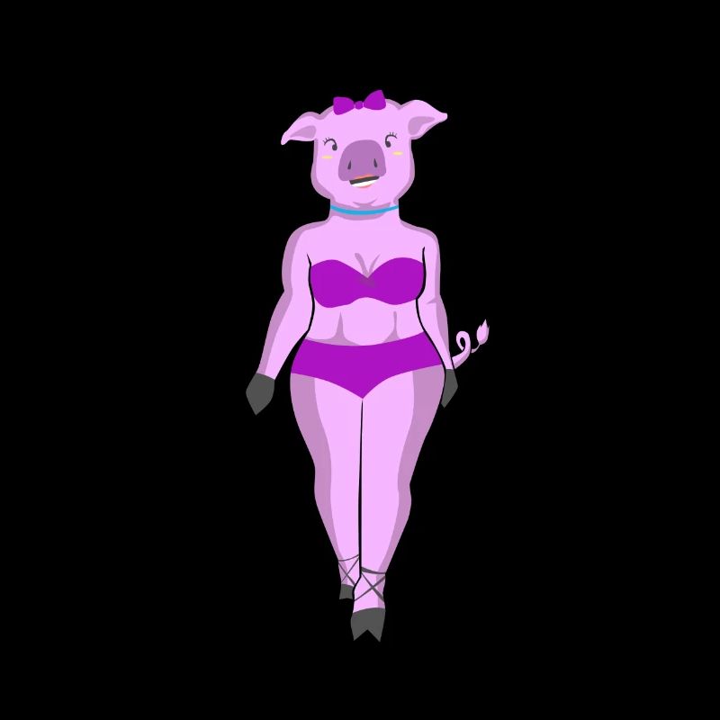 Schweine Dame Catwalk Geschenkidee