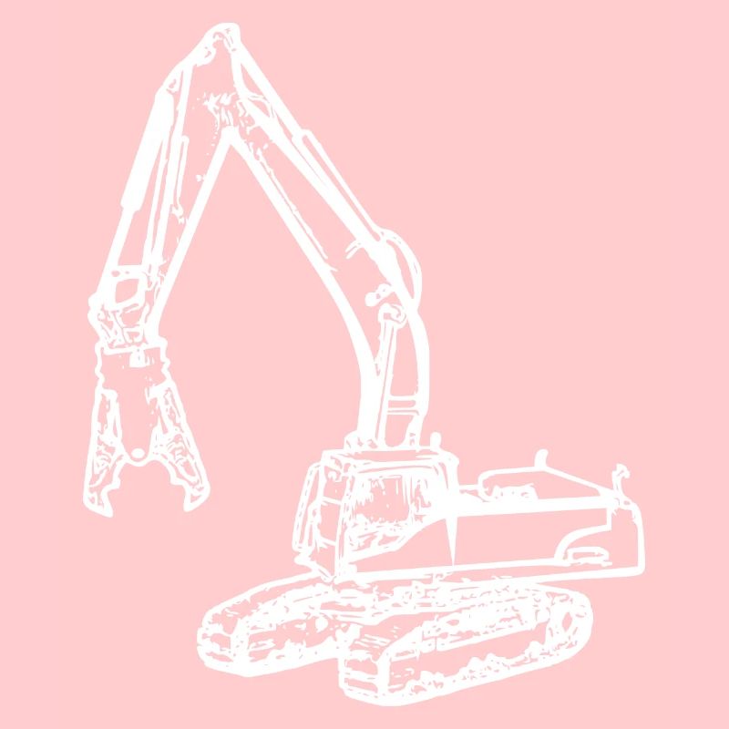 Excavator demolition grapple grapple white