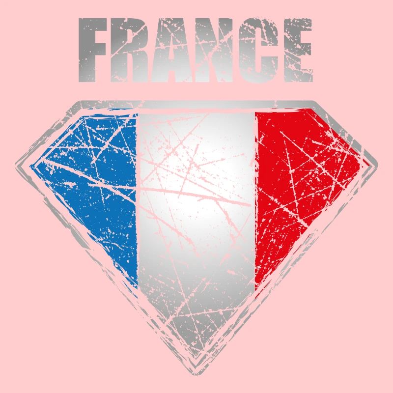 Frankreich Superheld Flagge Vintage Retro Symbol