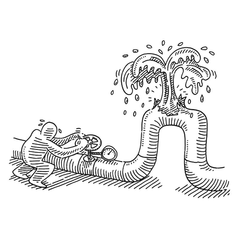 Technician Pipeline Problem Oil Leak Drawing