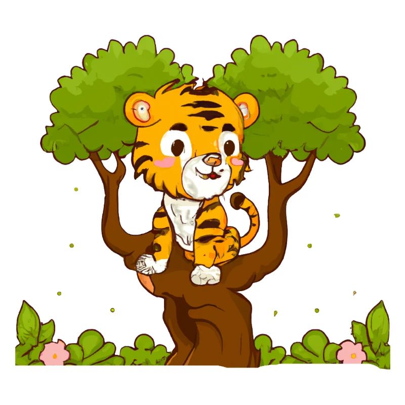 Tiger on a tree