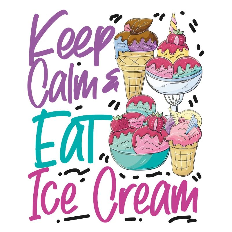 Cornet de crème glacée Restez calme et mangez de la glace