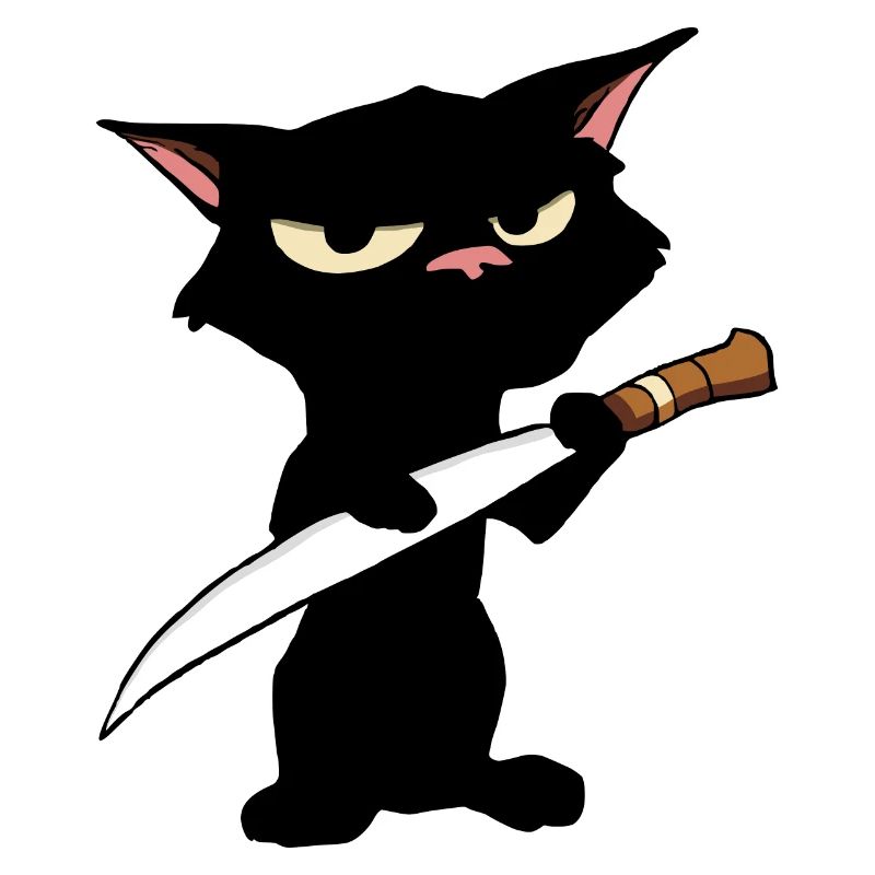 Chat avec un couteau