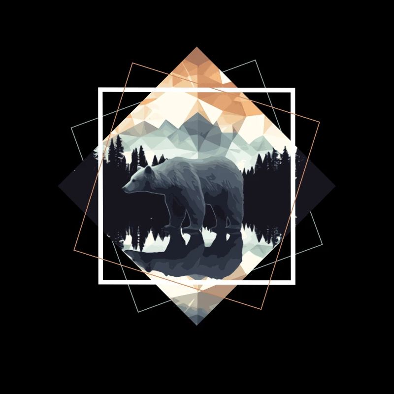 Abstract bear in the mountains