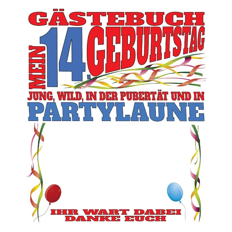 14. Geburtstag Mädchen & Junge Gästebuch