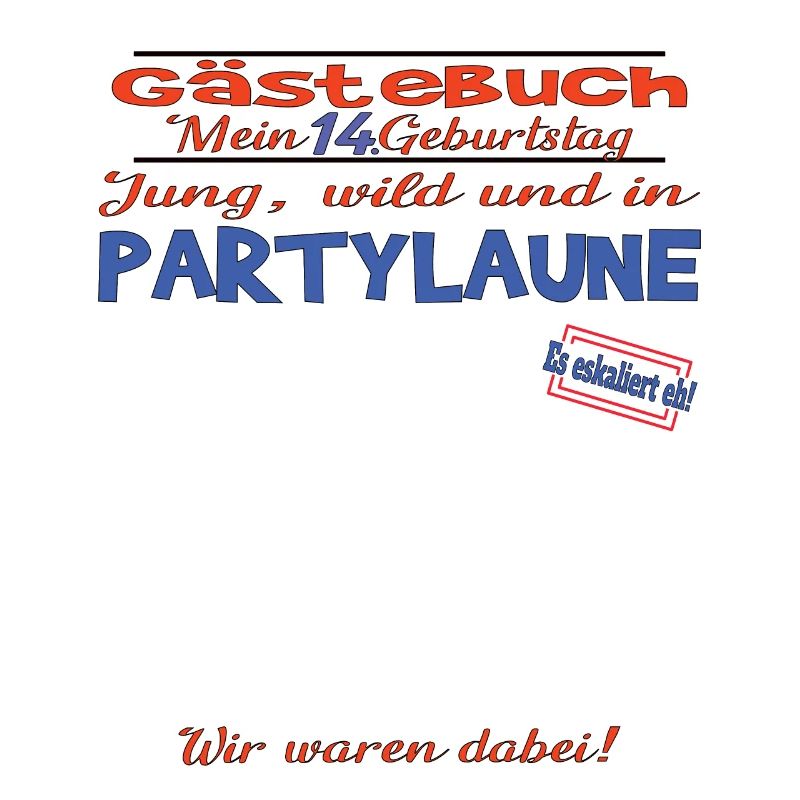 14. Geburtstag Mädchen & Junge Gästebuch