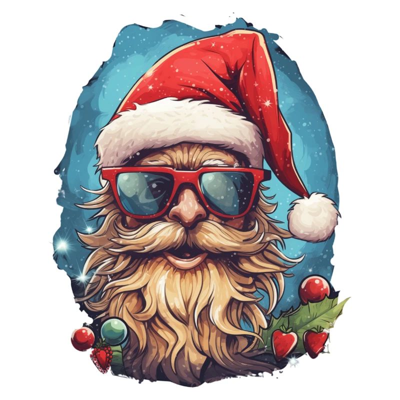 Comic-Kopf des Weihnachtsmanns mit Brille