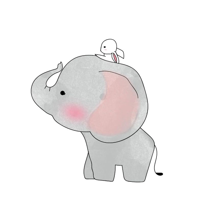 Conception d'amitié éléphant lapin