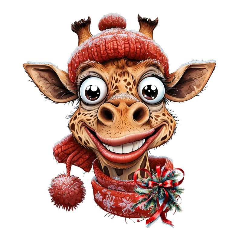 Winter magic with a cute giraffe
