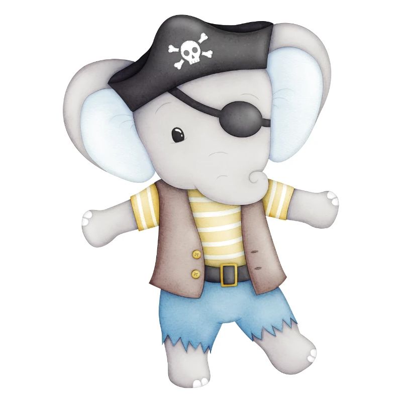 éléphant mignon comme un pirate