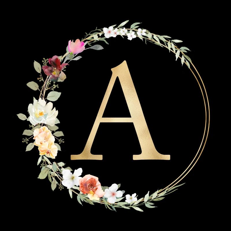 Personalisierbar Monogramm A Floral