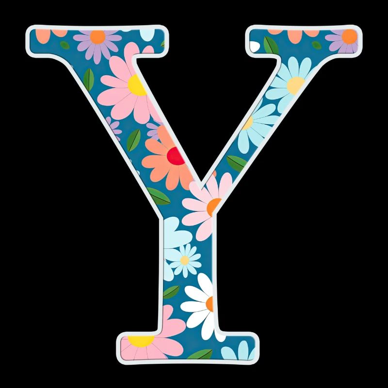 Customizable Monogram Y Floral Pattern