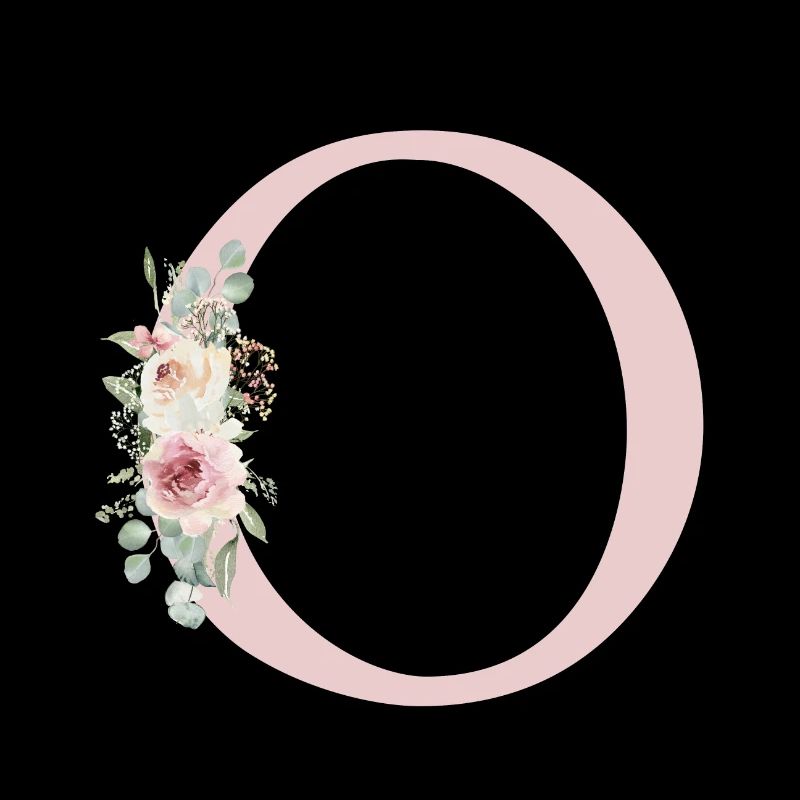 O| Monogramm | Eukalyptus-Pastell-Blumen-Blau
