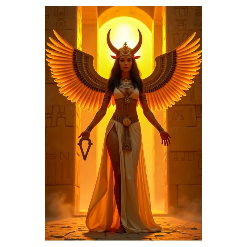 Isis, winged goddess with solar disk