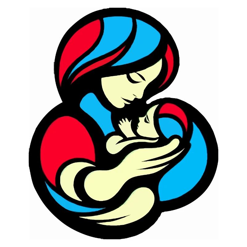 Style de blocs de couleur mère et enfant