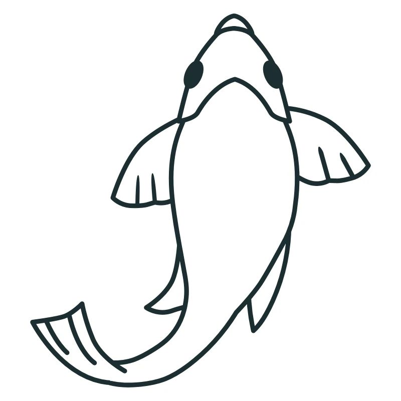 Poisson nageur de koi simple
