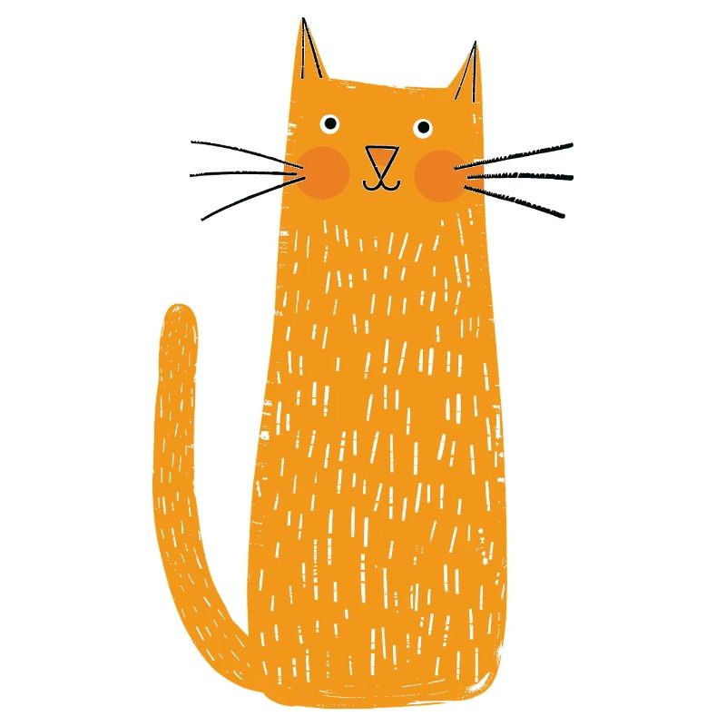 Illustration de chat orange mignon. Design minimal amusant