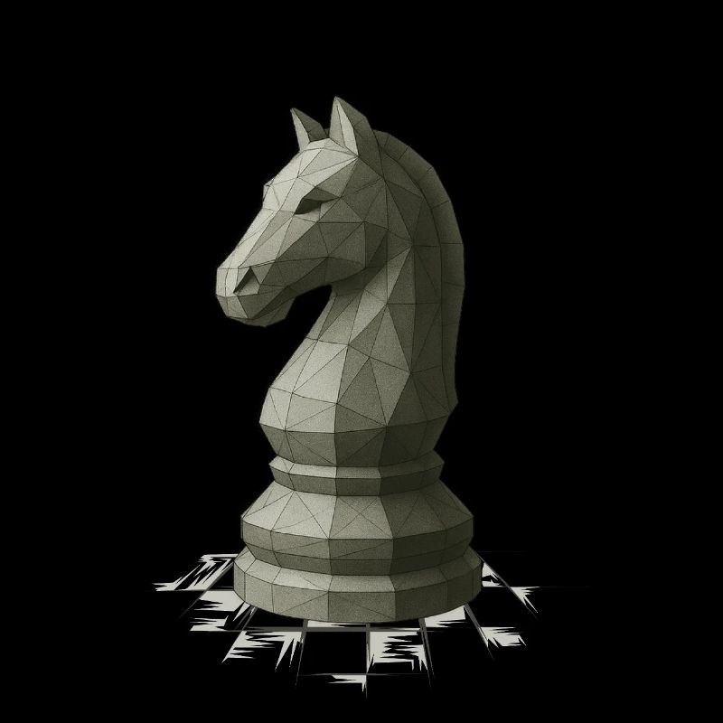 Low Poly Chess Knight Design