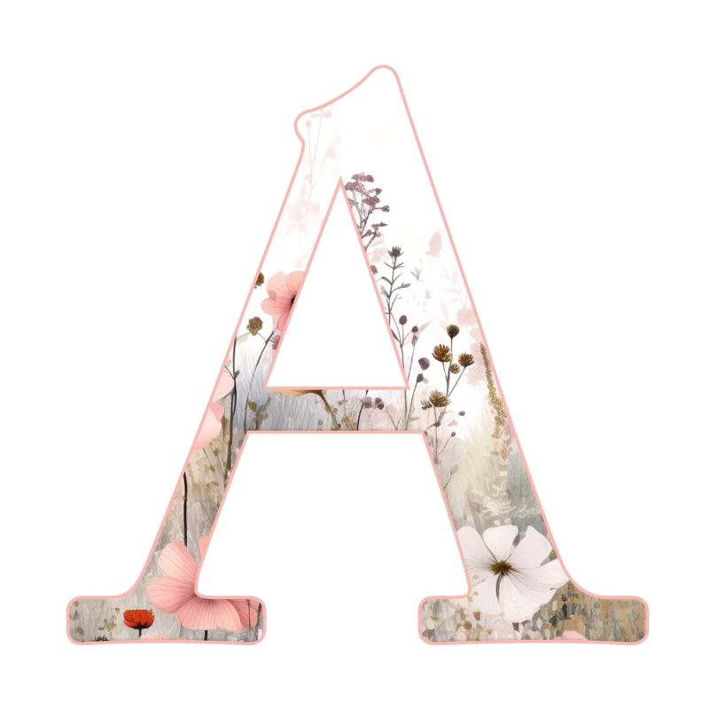 Personalizable Monogram A Floral Pattern