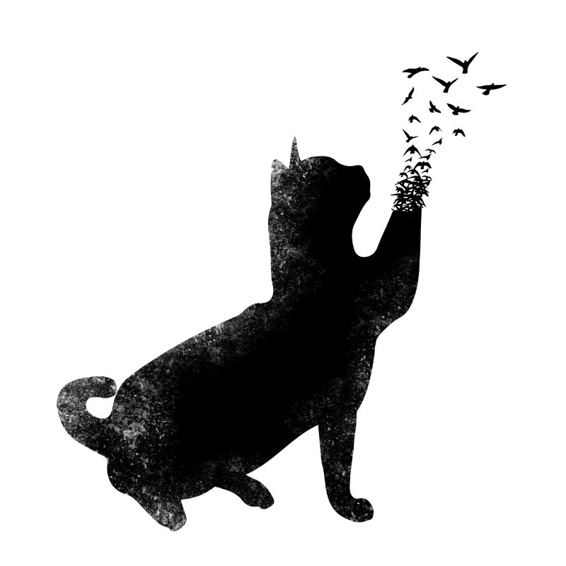 Chat aux oiseaux