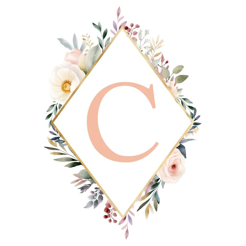 C Monogramm , Floral, Boho