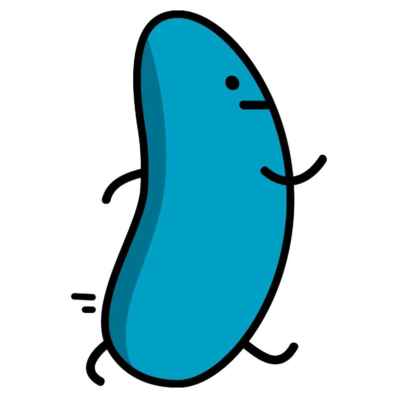 funny blue bean