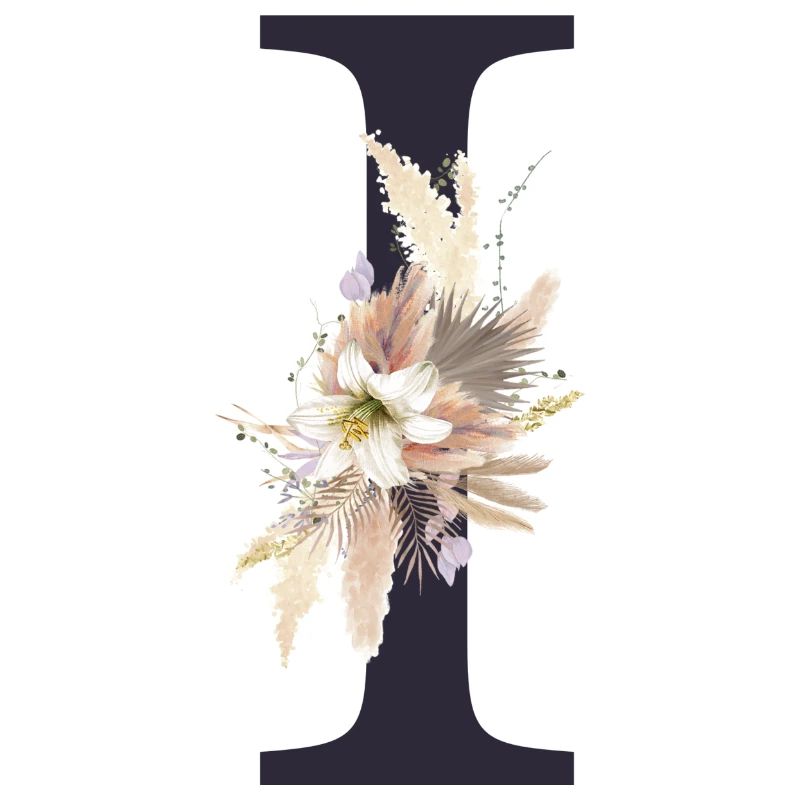 Customizable Monogram I Floral