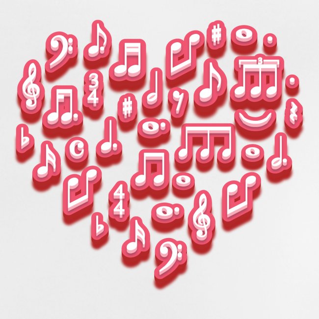 Musical notes heart