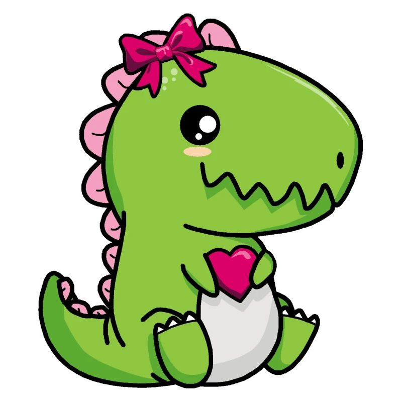 Dino Mädchen mit Herz Mädchen Liebe Valentinstag