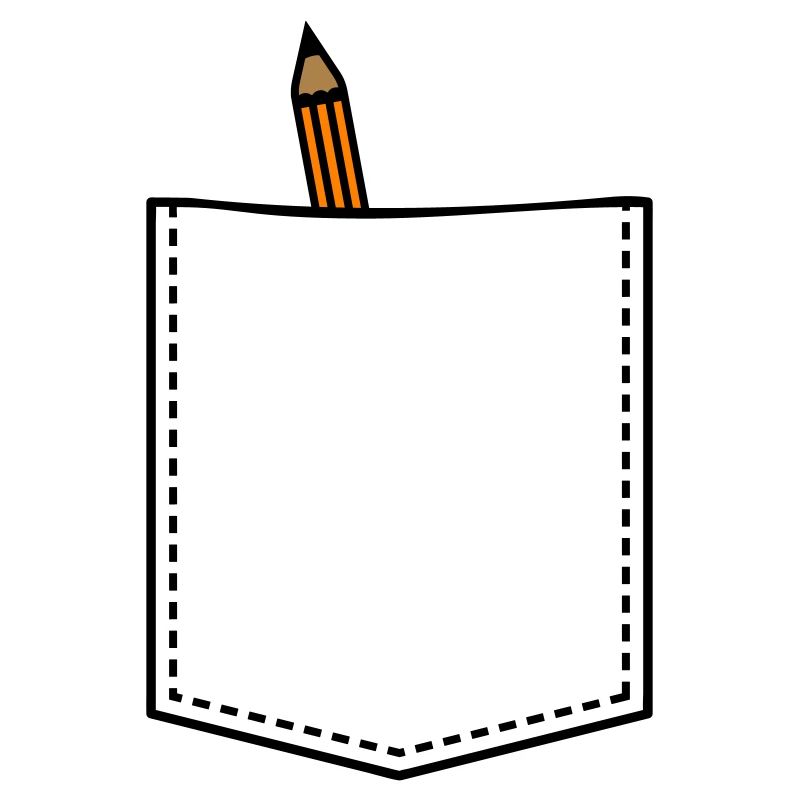 Brusttasche mit Bleistift