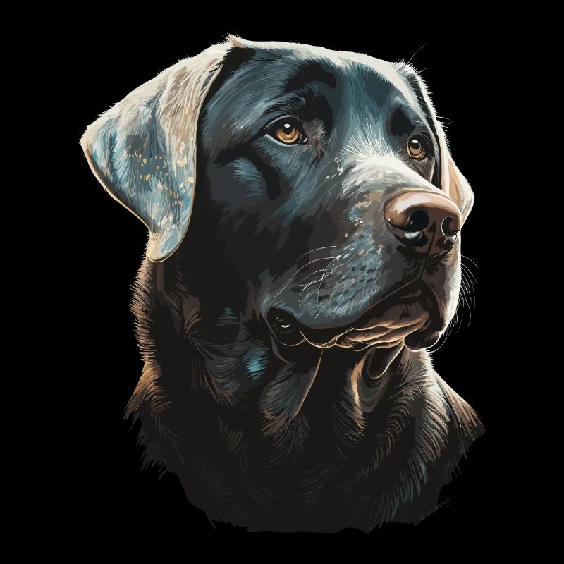 Labrador Retriever on Glowing lights