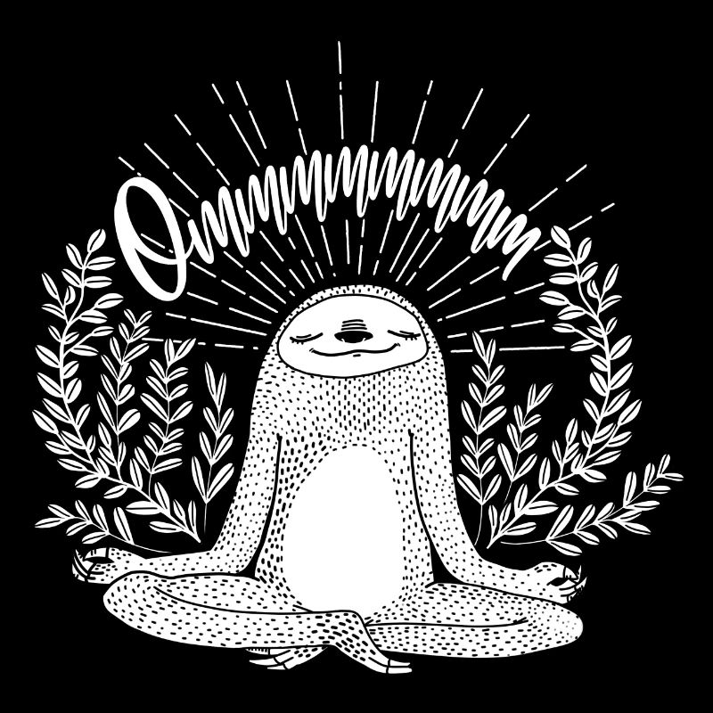 Sloth meditates in nature and chanted Om Zen