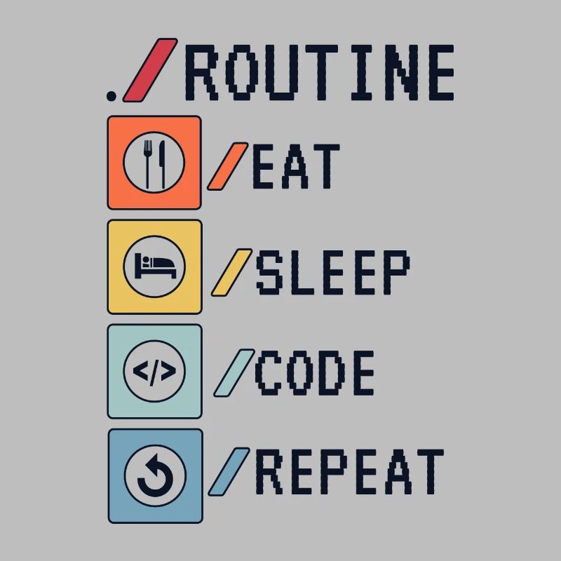 Routine Eat Sleep Code Repeat Developer Coder