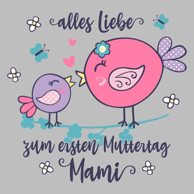 Muttertag - erster Muttertag, Mama und Baby Vogel