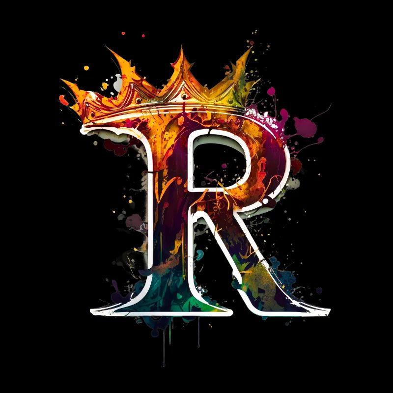 Graffiti Buchstabe R mit 👑