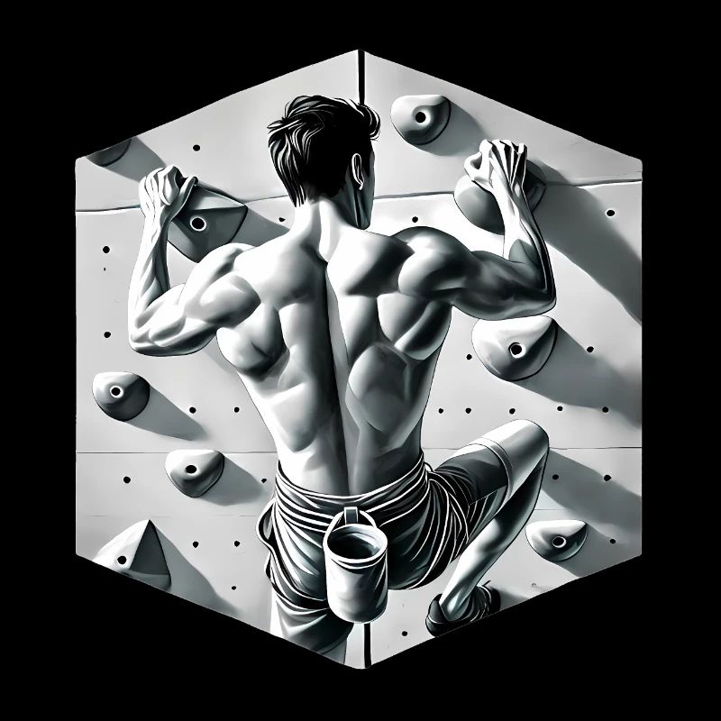 Graustufen-Kletterer-Illustration