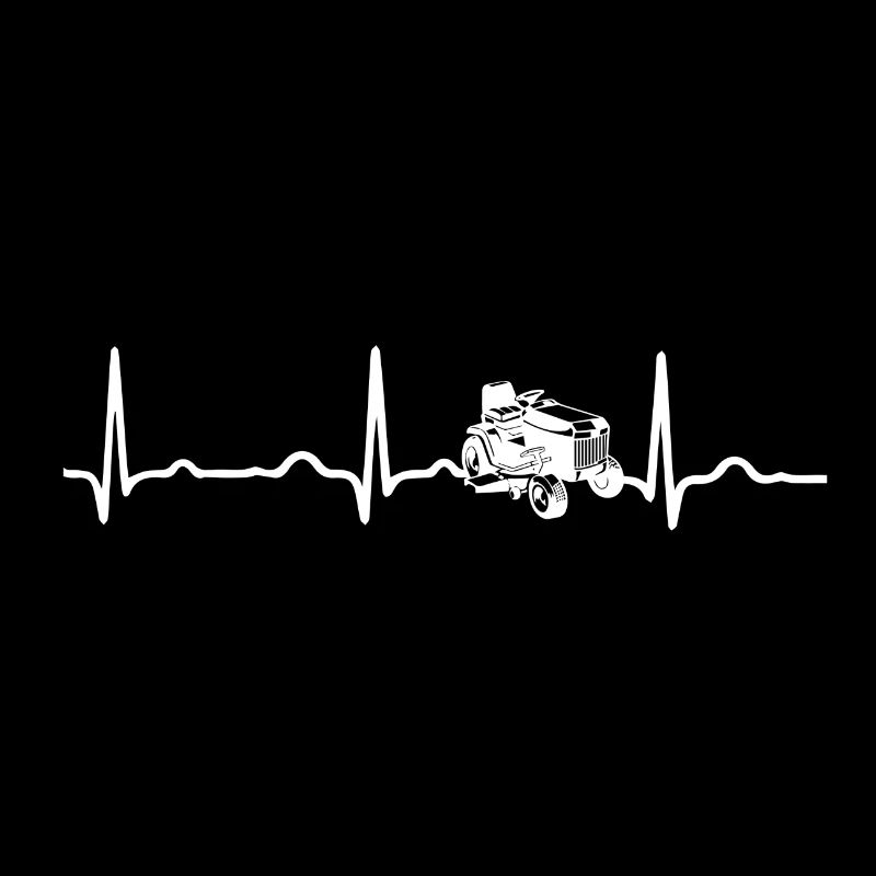 ECG HEARTBEAT RACING MOWERTRACKER white
