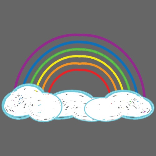 Rainbow with Clouds - Baby Bio-T-Shirt mit Rundhals