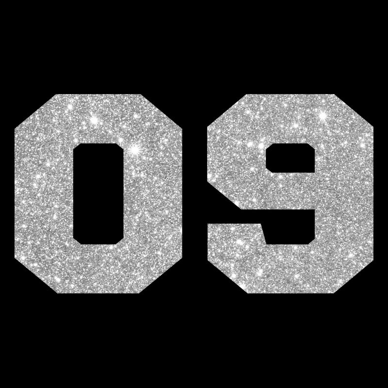 Number 9 Silver Glitter - 9th Anniversary