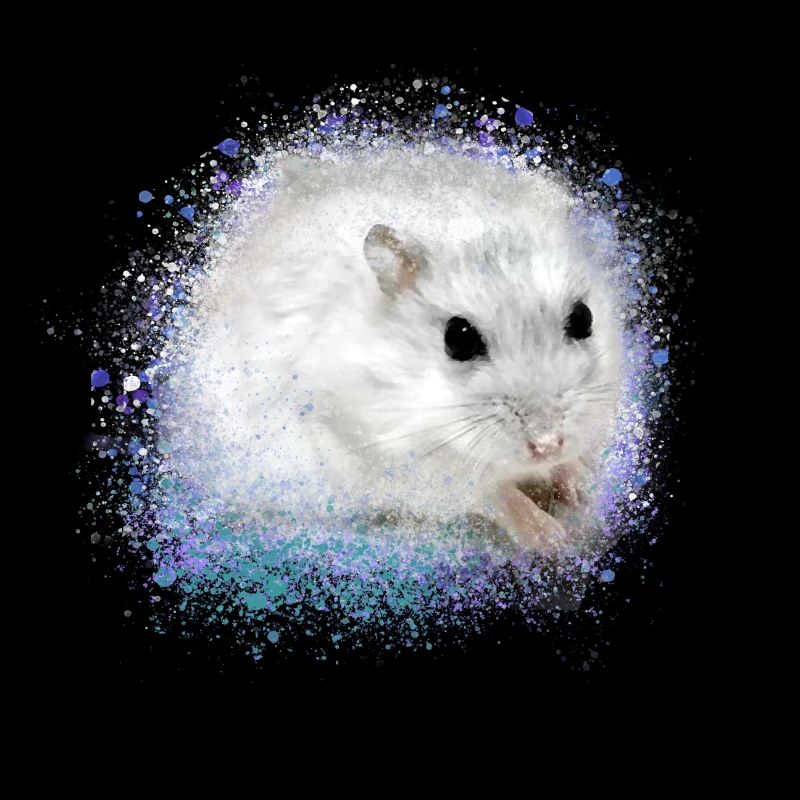 hamster, graffiti,painting,blue,turquoise,dwarf hamster