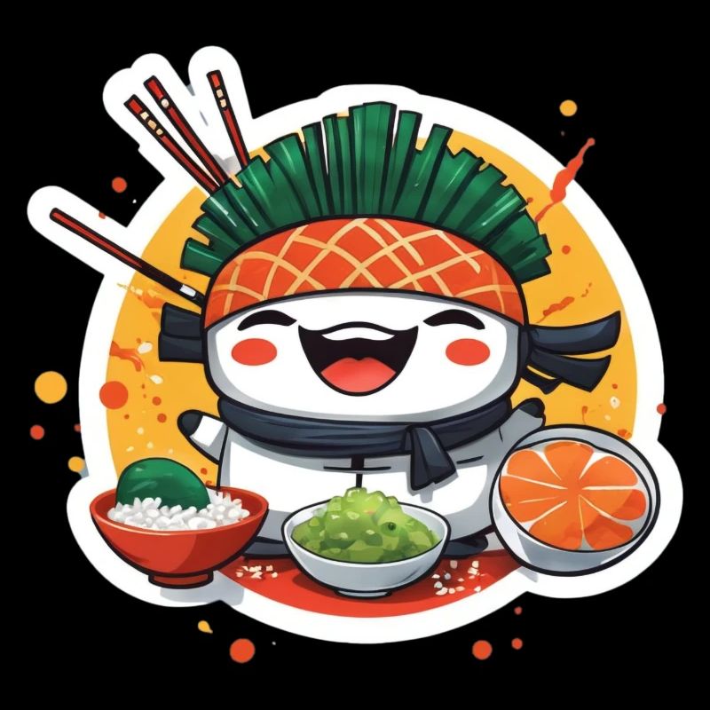 Happy Sushi Samurai - Cute Kawaii Sushi Lover