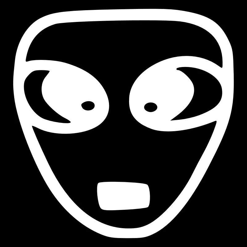 Emoji Sketch Alien blanc