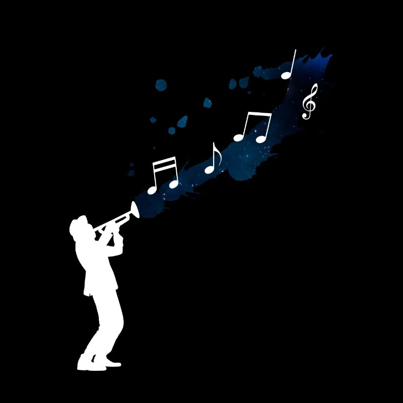 Trumpeter jazz music outer space