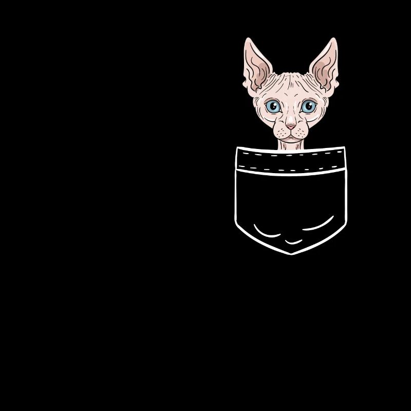 Sphynx Katze Nacktkatze Tasche Pocket Geschenk